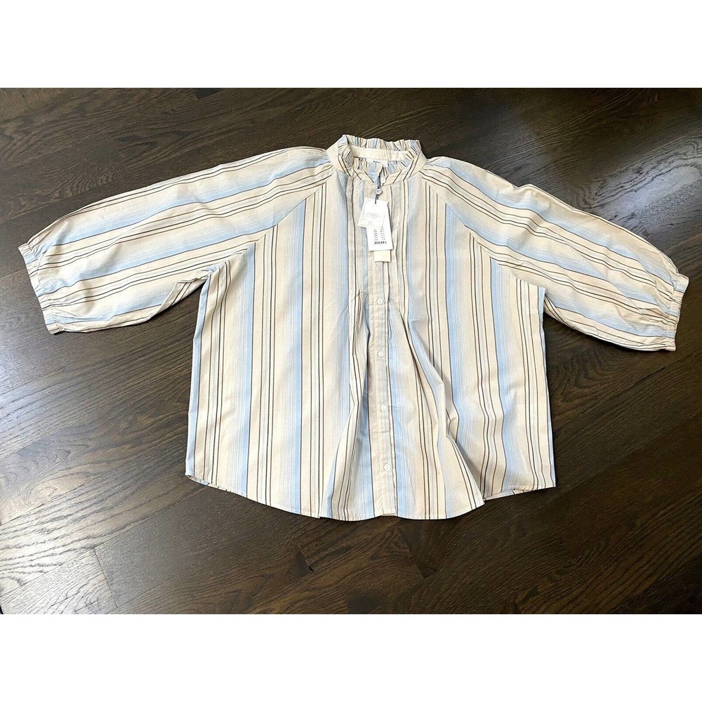 NWT~NOA NOA‎ ORGANIC SMOOTH POPLIN BLOUSE STRIPED~ 46